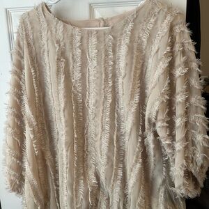 Ladies Cream Fringe top